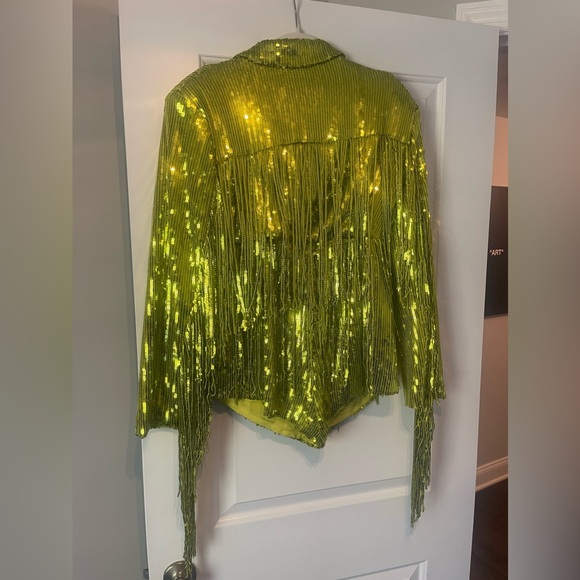 Size 6-Green Sequin Fringe Romper-worn once to Era’s Tour! - Picture 6 of 9